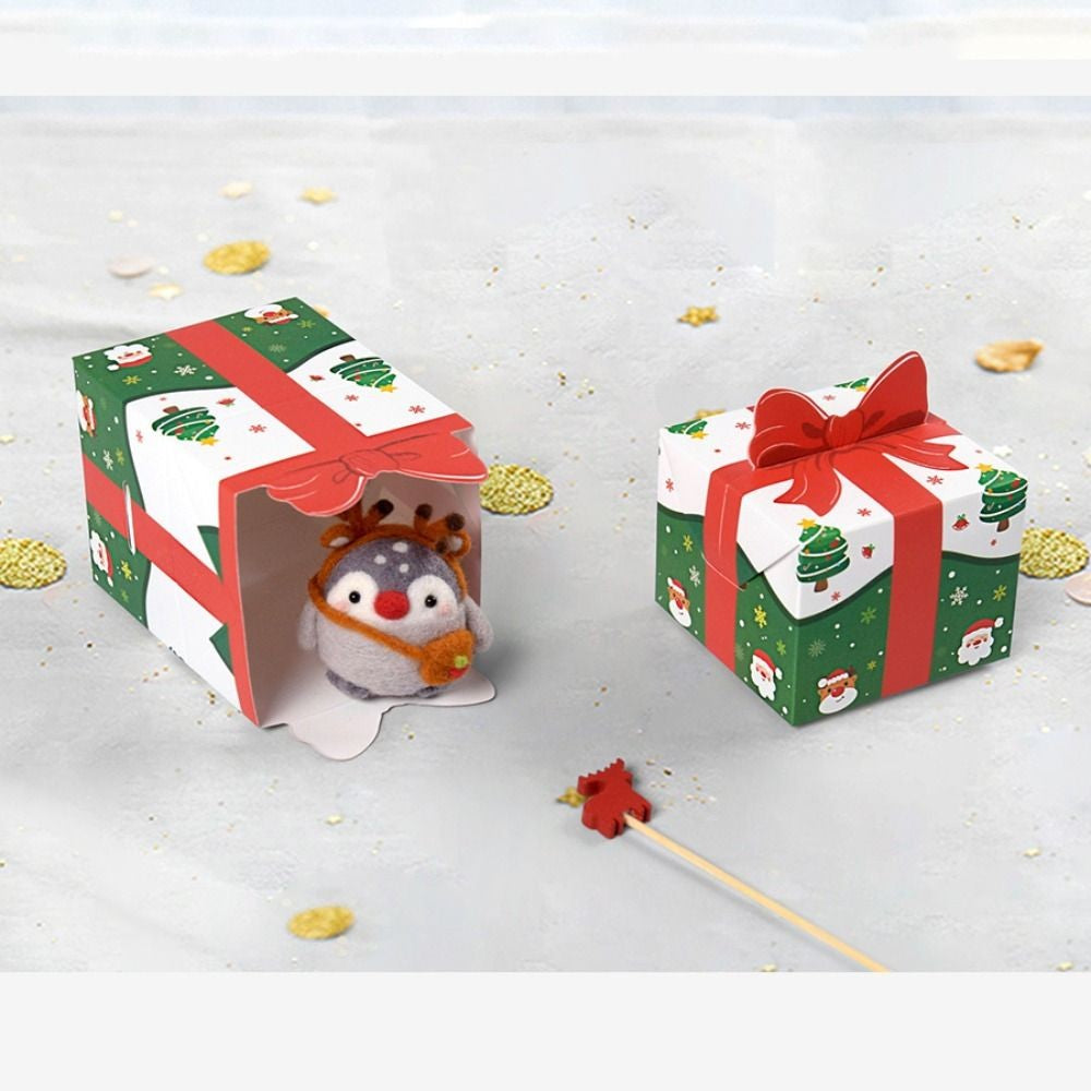 10Pcs 3D Bowknot Mini Christmas Packaging Box Xmas Supplies Gift Packaging