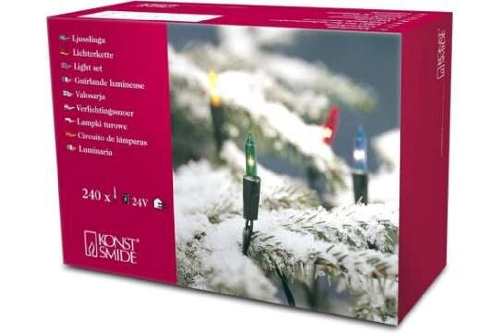 Konstsmide Fairy Lights 240 Multi Coloured Bulbs Indoor Outdoor Christmas Lights