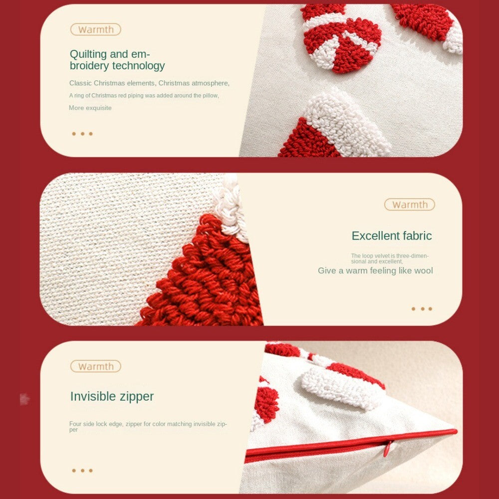 Tufted Cushion Case Christmas Classical Pillowcase Home Decoration