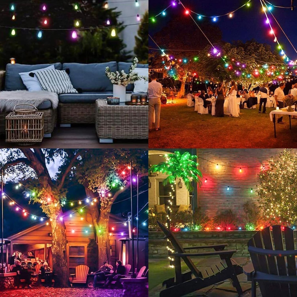 10 LED Solar Powered Retro Bulb String Lights Garden Outdoor Fairy Party Lamp