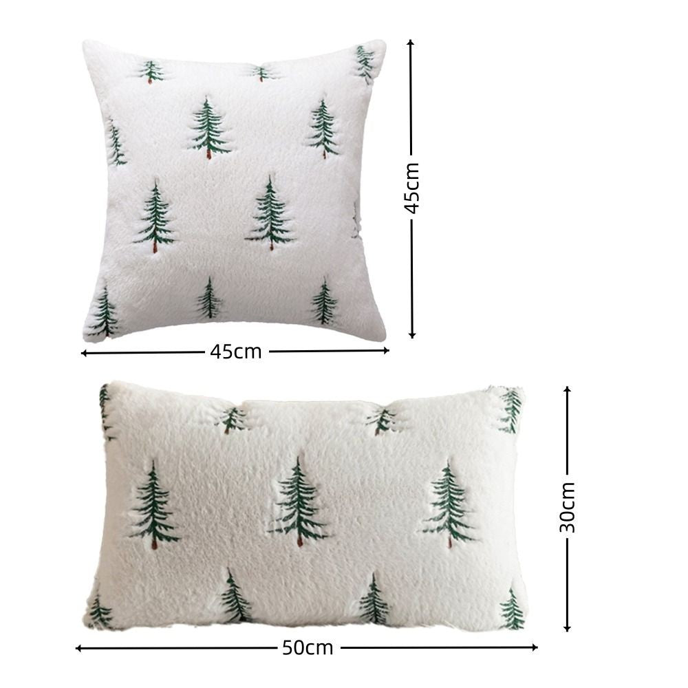Christmas Tree Pattern Throw Pillow Cover Cozy Pillow Case Soft Cushion Cover
