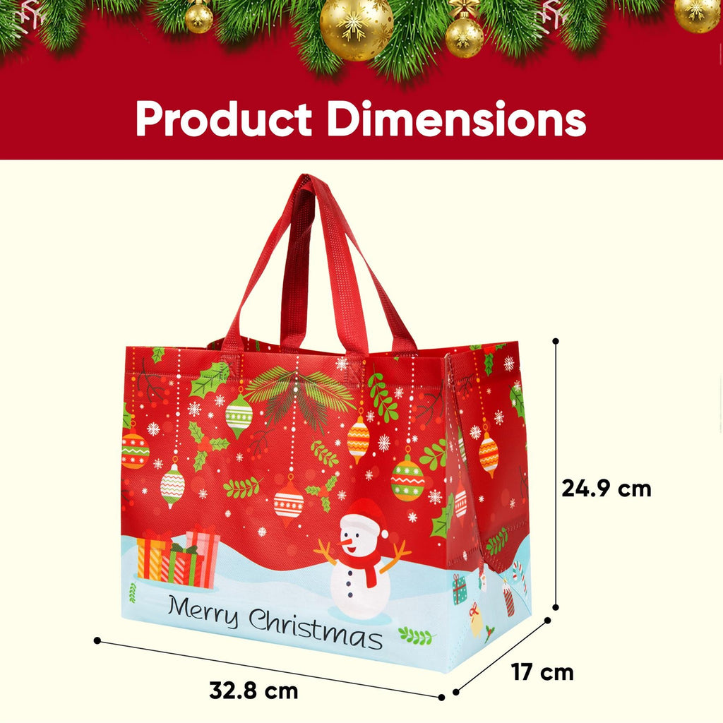 Christmas Gift Bags 12 Pack Tote Bag Non Woven Fabric Gift Party Present Bags