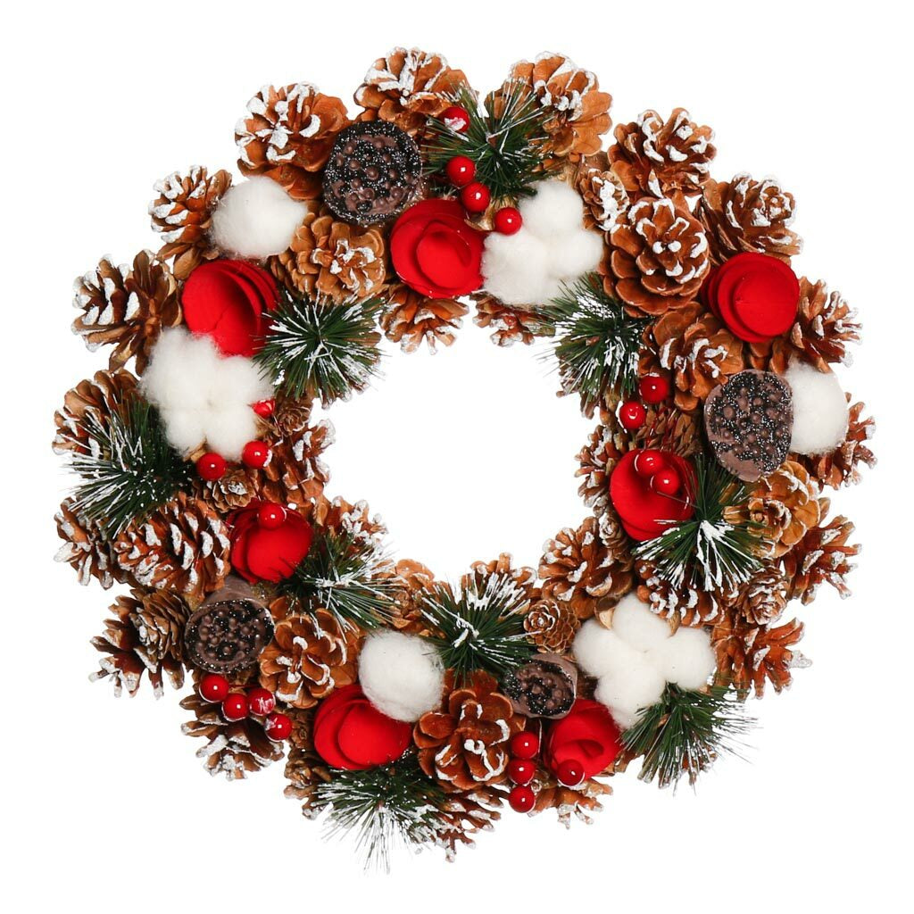 Large Traditional Front Door Wreath Wall Hanging Outdoor Garland Decorations