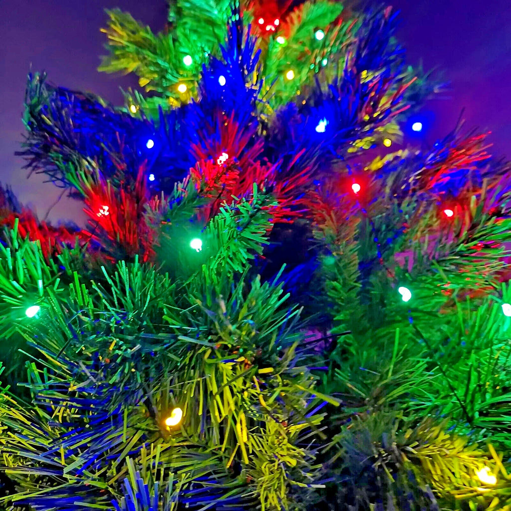 PREMIER 200 MULTI-COLOUR LED WATERFALL XMAS TREE LIGHTS MULTI-FUNCTION FAIRY