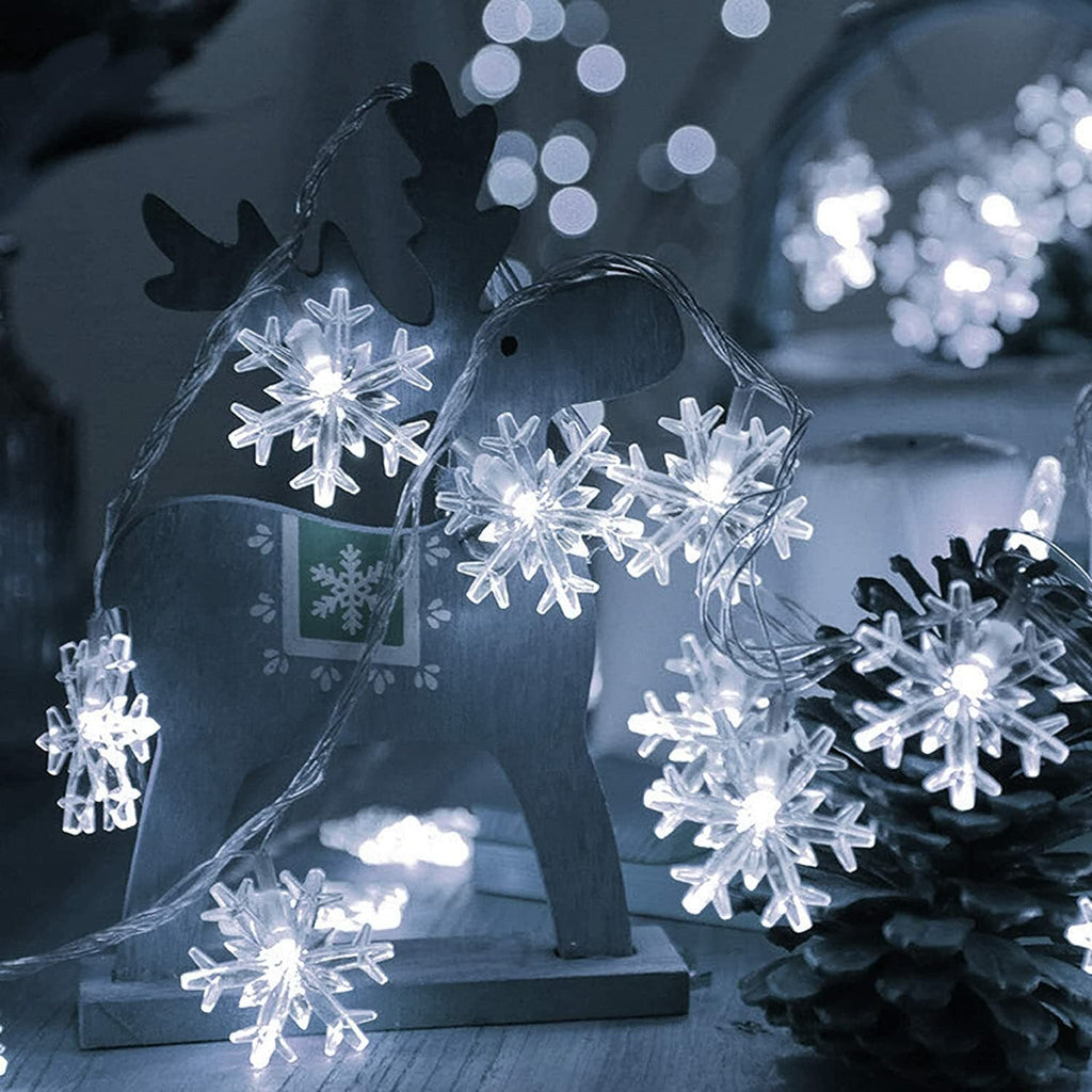 Christmas Snowflake Fairy String Lights Light 49Ft 100 LED Plug in Waterproof