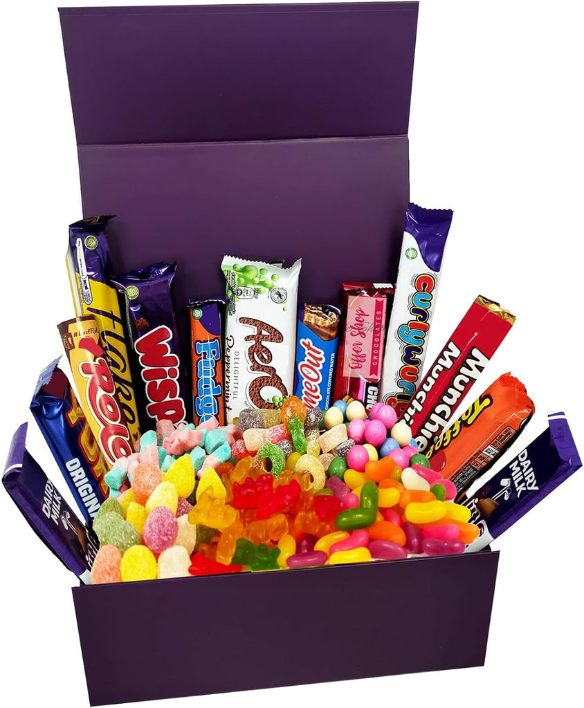 Mega Chocolate and Sweets Hamper - Delicious Chocolate Bars Presented Well in Magnetic Gift Box | Excellent Birthday Gift with Pick N Mix Sweets