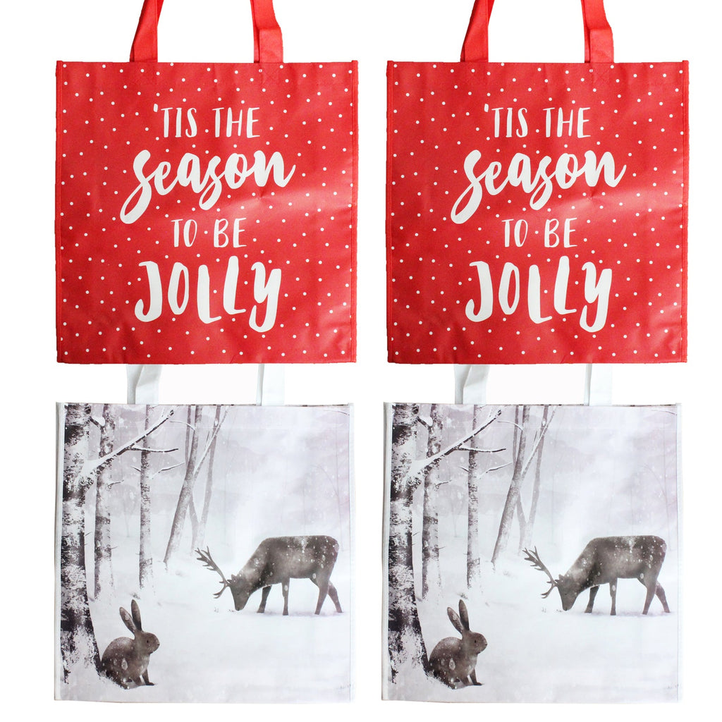 Set of 2 Large Christmas Gift Bags Xmas Presents 38Cm X 38Cm - Choose Design