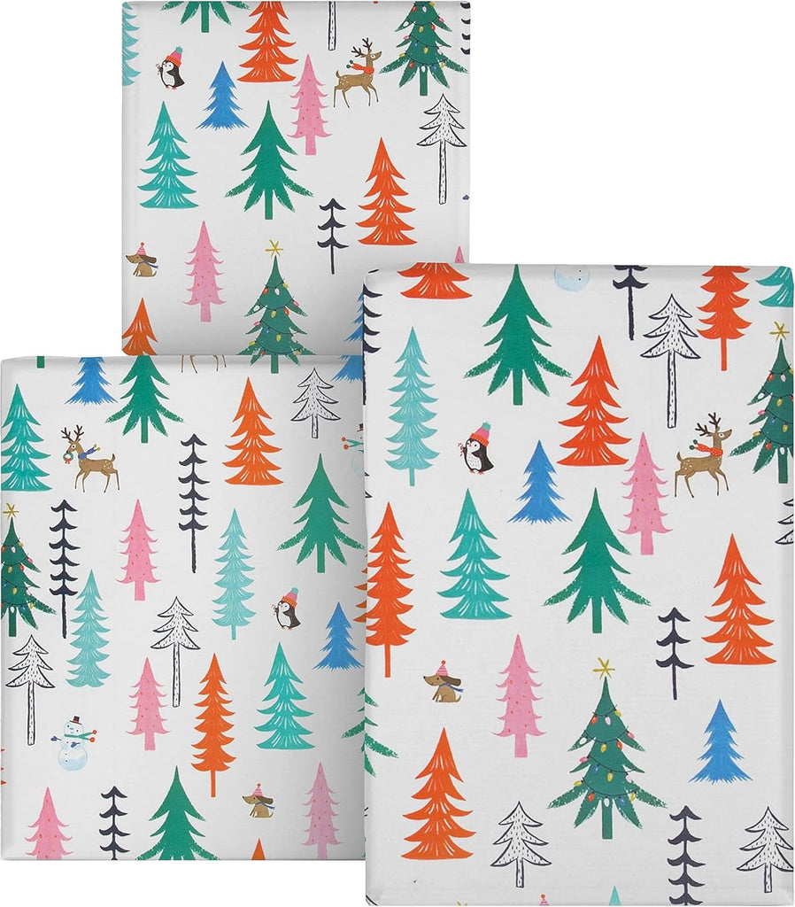 Christmas Wrapping Paper Pack - 3 Rolls in 1 Contemporary Festive Design