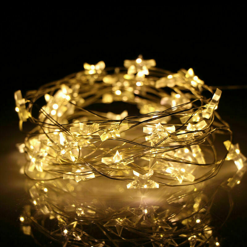 20 LED Star Lights Battery Garden Fairy String Micro Wedding Party Bedroom Decor