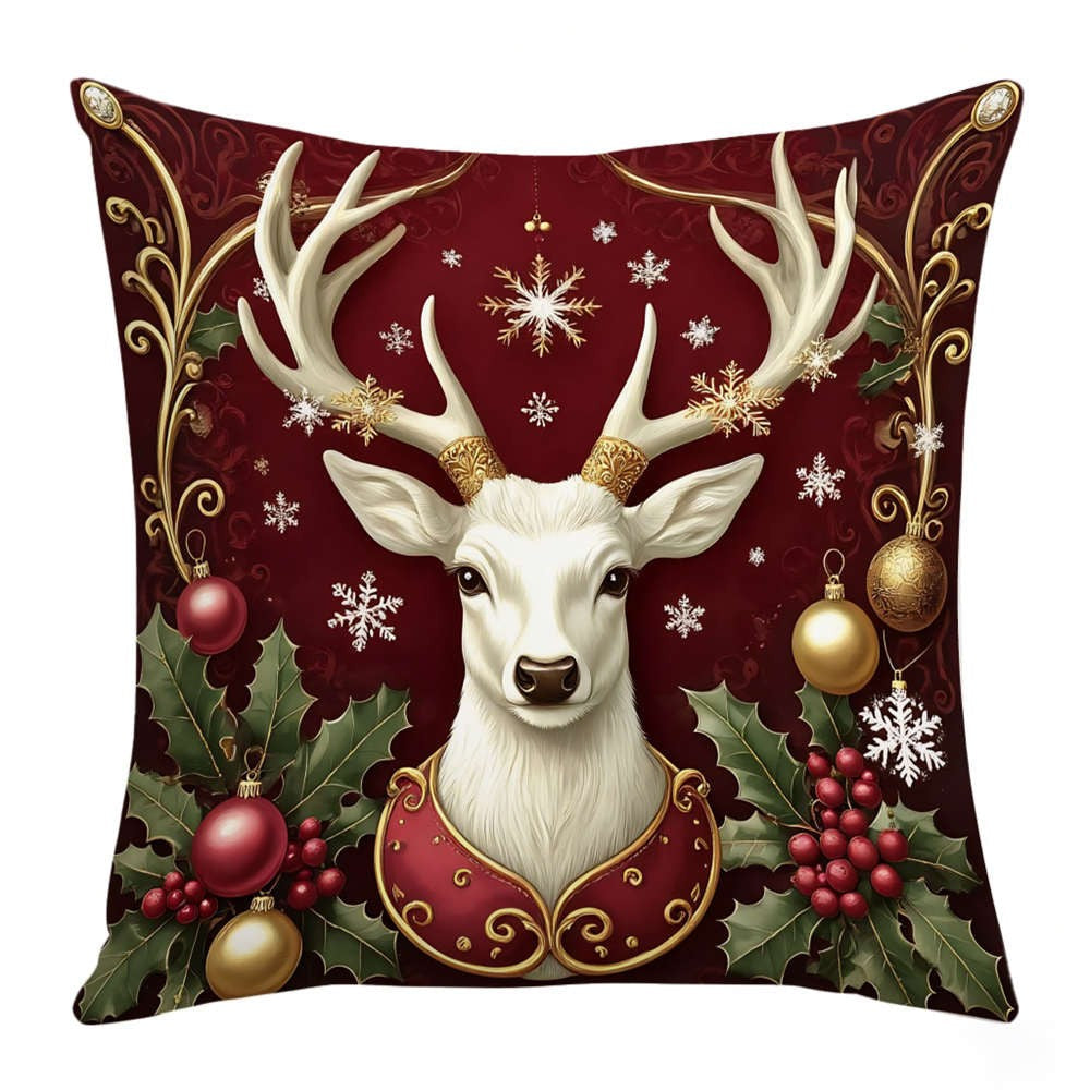 UK Red Merry Christmas Velvet Cushion Cover Xmas Pillow Case Sofa Home Decor 18"