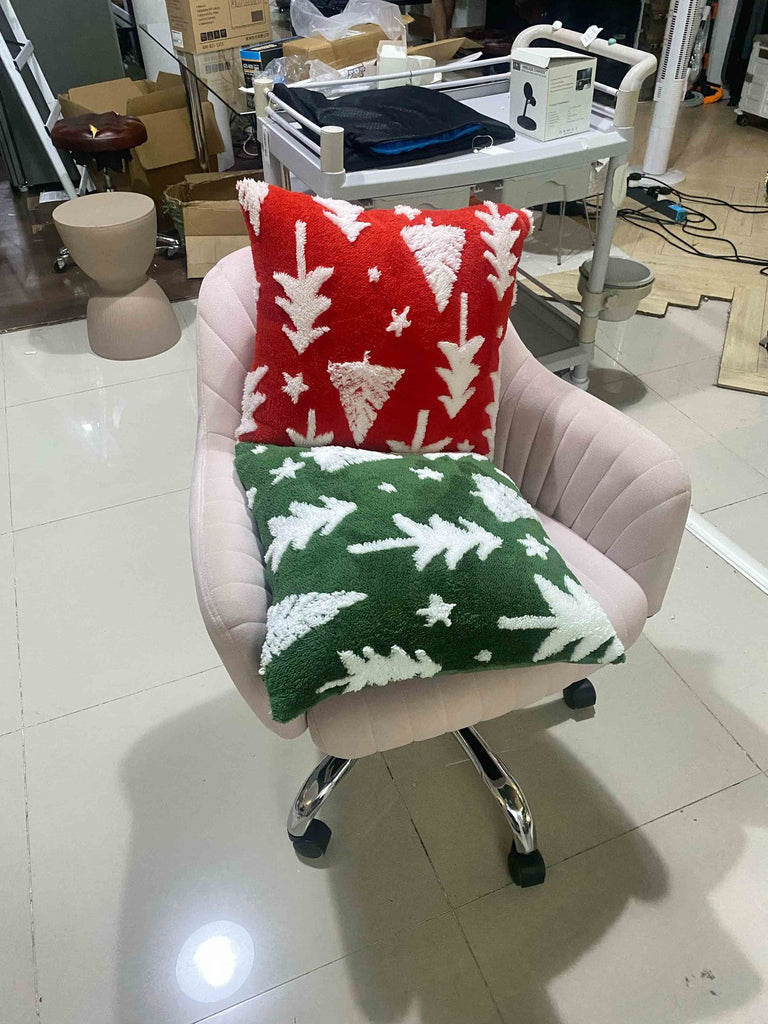 UK Christmas Santa Snowflake Cushion Plush Pillow Case Christmas Home Decor 2PCS