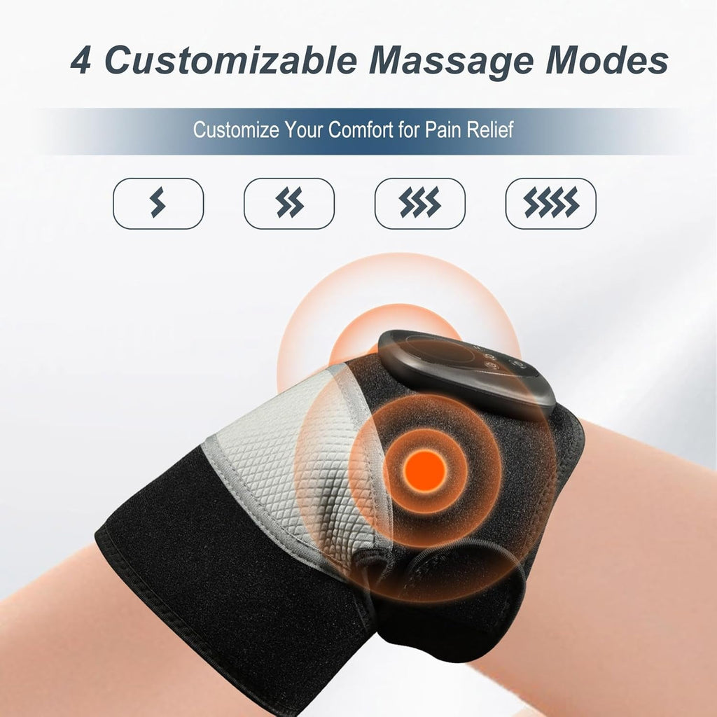 Heated Knee Massager, 3-In-1 Knee Shoulder Elbow Heating Massage Wrap, Pain Relief & Relaxation