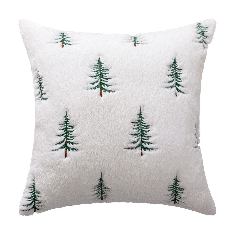 Christmas Tree Pattern Throw Pillow Cover Cozy Pillow Case Soft Cushion Cover