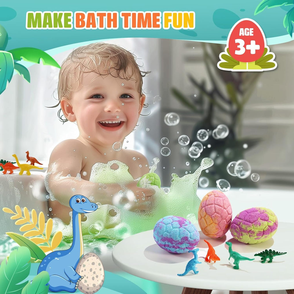 Gifts for Kids Dinosaur Bath Bombs, 9 Pack Natural and Organic Dino Bath Bombs Bubble Bath Gift Set, Perfect Birthday Gifts for Boys Girls 3-12