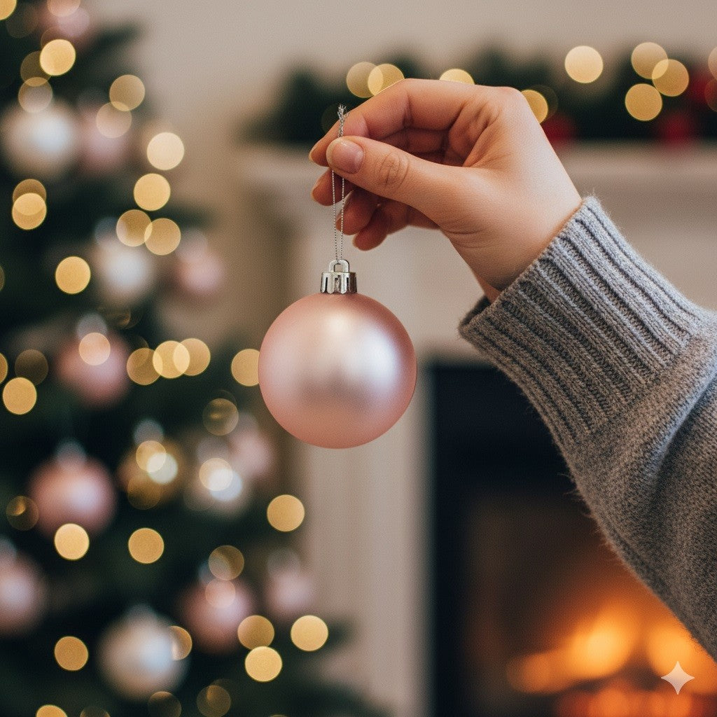 30 Blush Pink Christmas Tree Baubles Shatterproof Hanging Decoration 4Cm 5Cm 6Cm