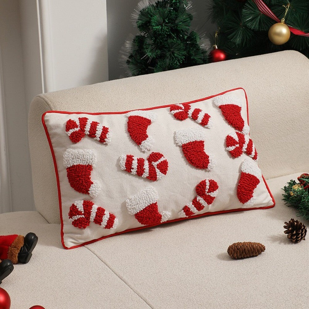 Tufted Cushion Case Christmas Classical Pillowcase Home Decoration