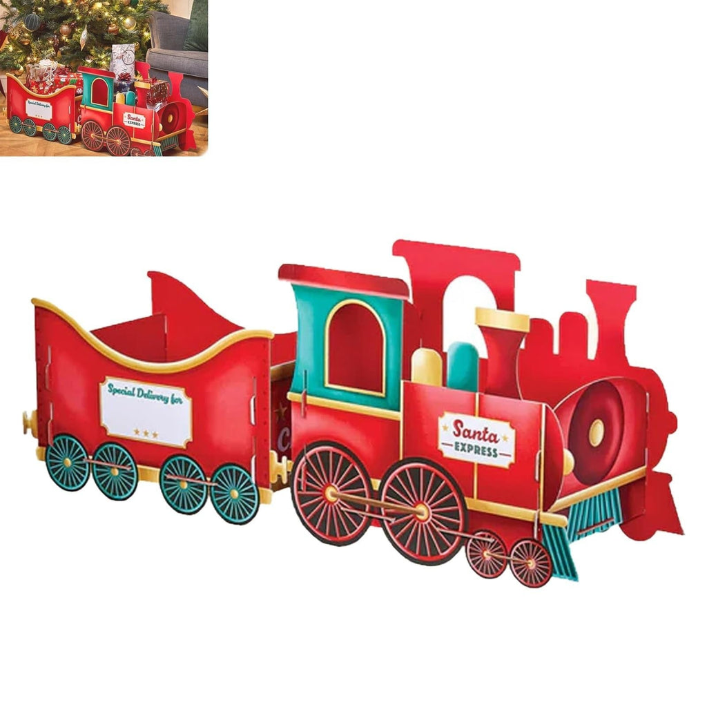 60Cm Santa Express Christmas Train Gift Holder Xmas Present Box Cardboard Train