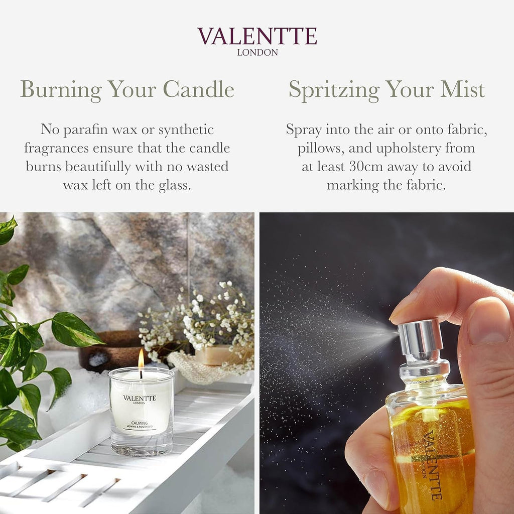 Scented Gift Box with Candle, Reed Diffuser, and Room Mist, Aromatherapy Essential Oils, Long Lasting Fragrance, Made in the UK (Jasmine and Rosewood) (150G, 100Ml, 30Ml) -