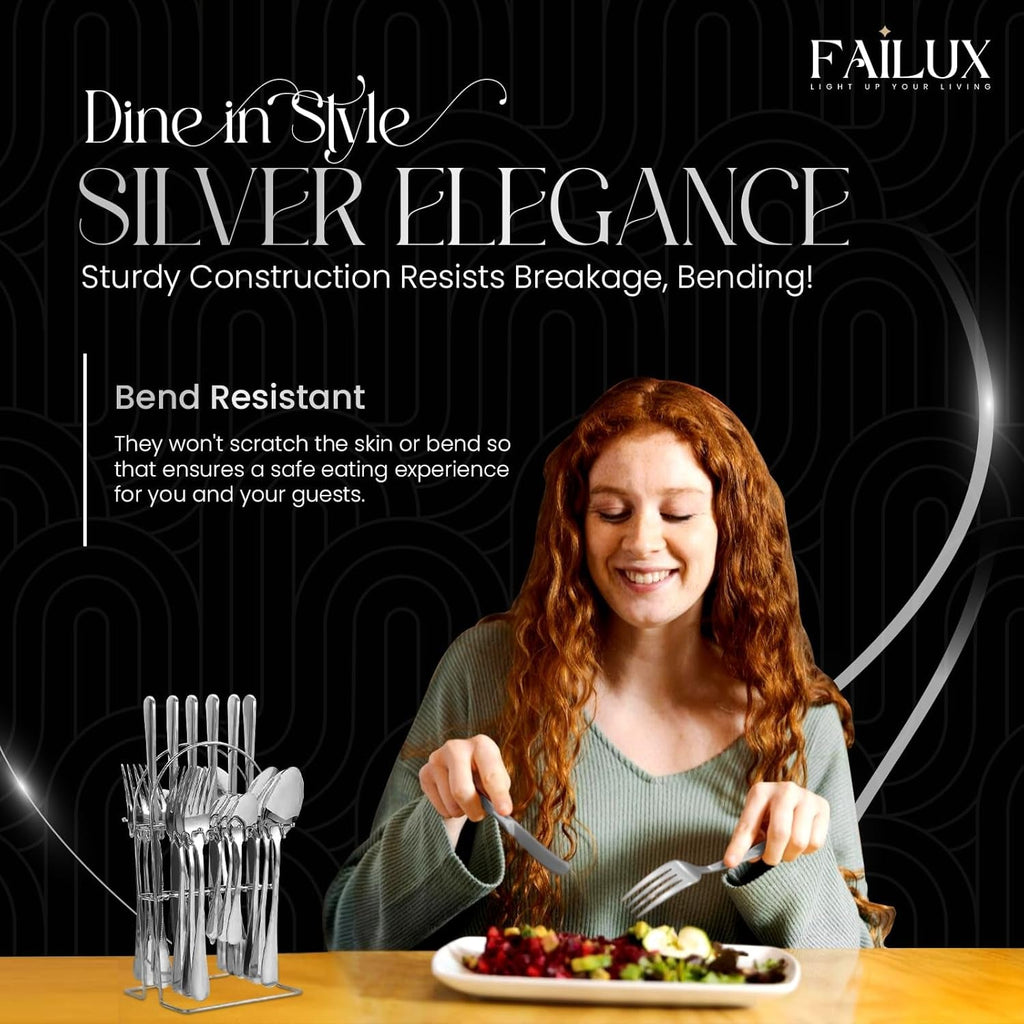36-Piece Silver Cutlery Set,Stainless Steel Cutlery Set for 9 People–Elegant Cutlery Sets with Knives - Forks Set, Dinner and Tea Spoons Sets-Ideal for Home,Party and Restaurant