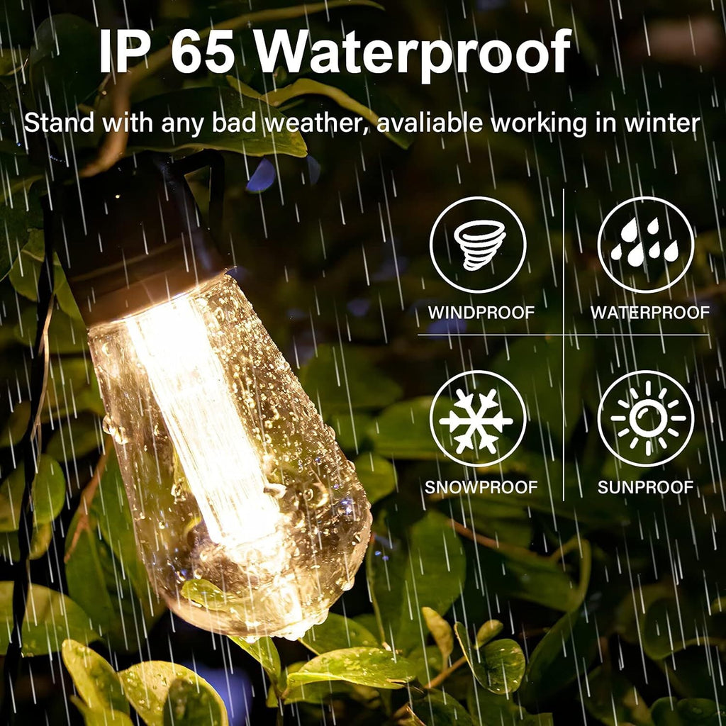 10 LED Solar Powered Retro Bulb String Lights Garden Outdoor Fairy Party Lamp