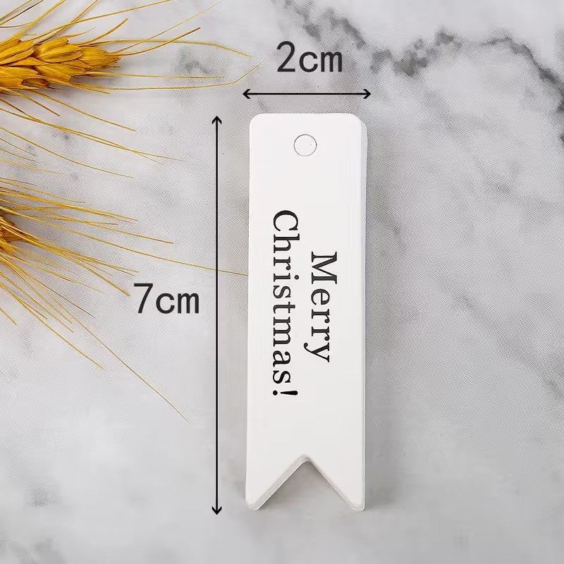 Merry Christmas White Tags Kraft Xmas Label Cards Gift Packaging Decor Supply MT