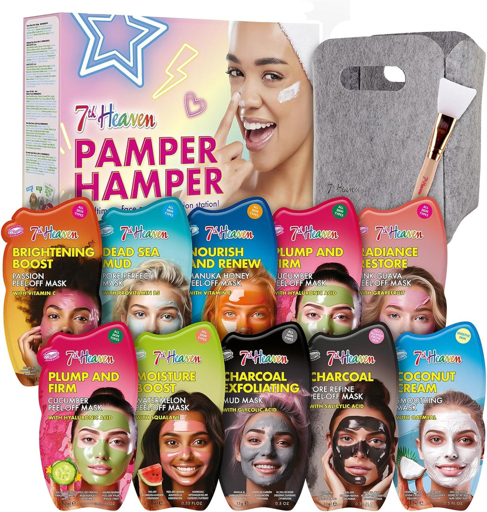 Pamper Hamper (Contains 10 Face Masks and a Spatula) Pamper Gifts for Women - Genuine  Facemasks Skincare Gift Set
