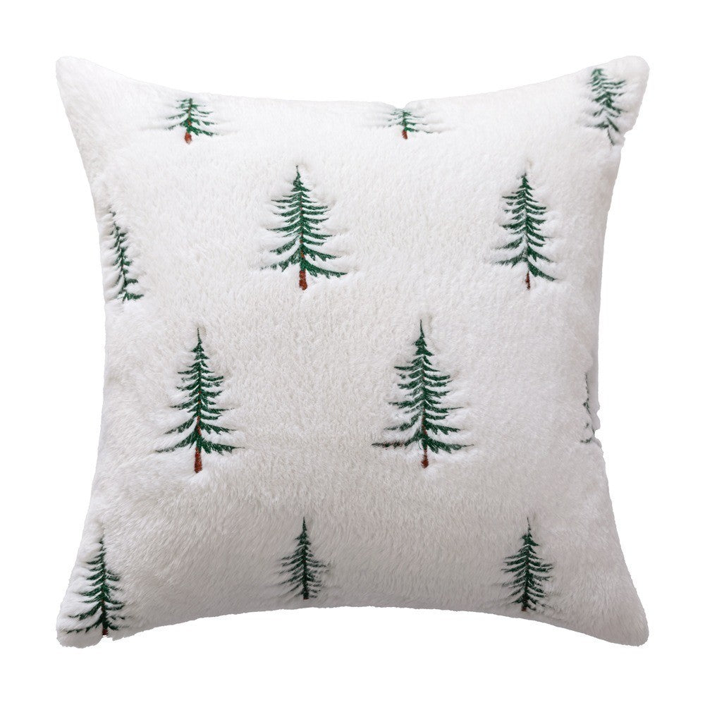 Christmas Tree Pattern Throw Pillow Cover Cozy Pillow Case Soft Cushion Cover