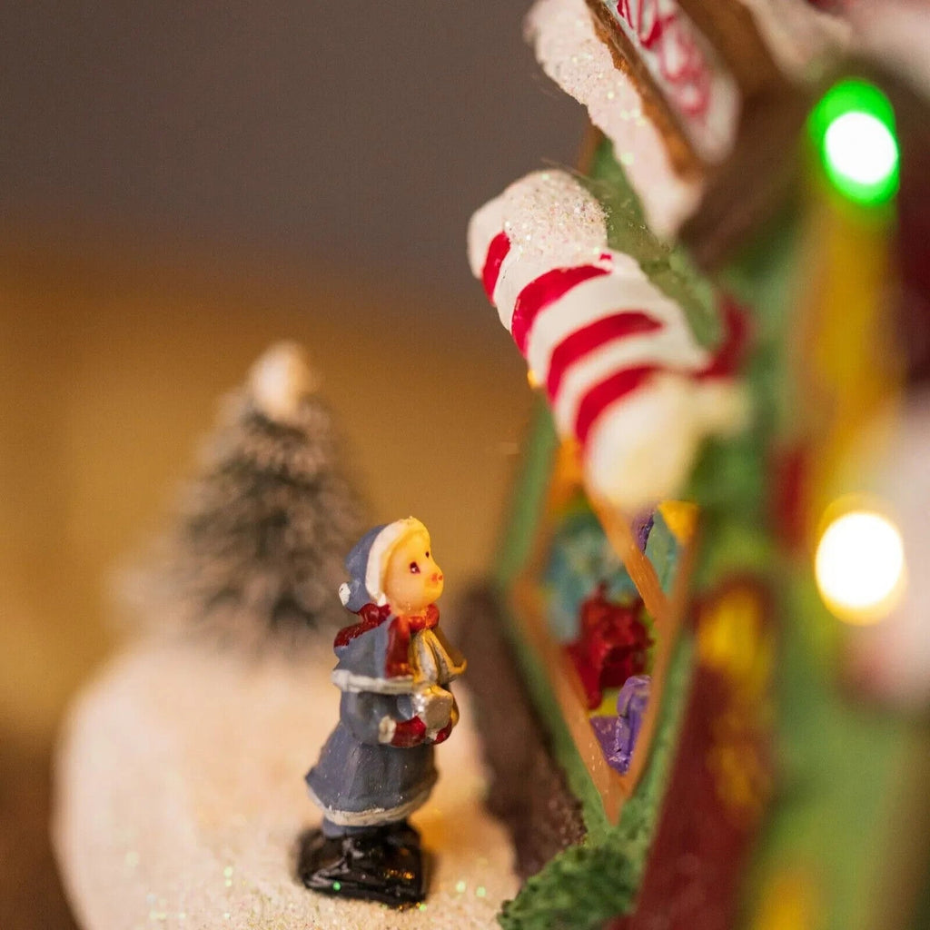 Christmas Village Scene Decoration Ornament LED Grocer Light up Xmas Home Decor