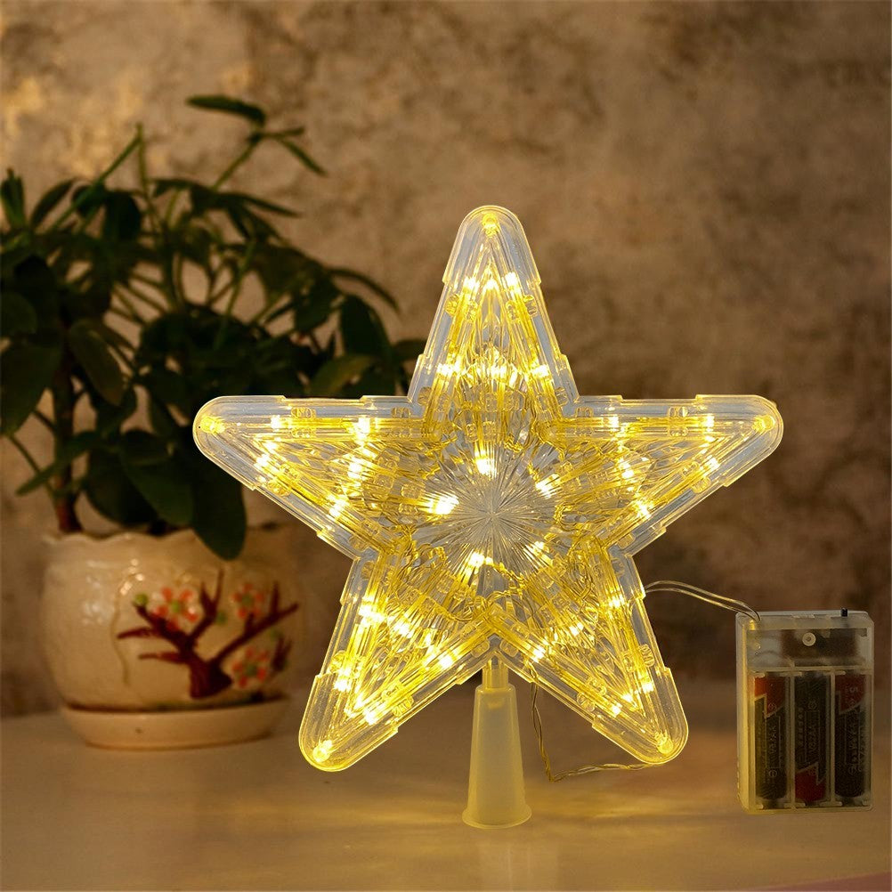 24Cm LED Christmas Tree Topper Star Xmas Tree Light Ornaments Party Tree Decor