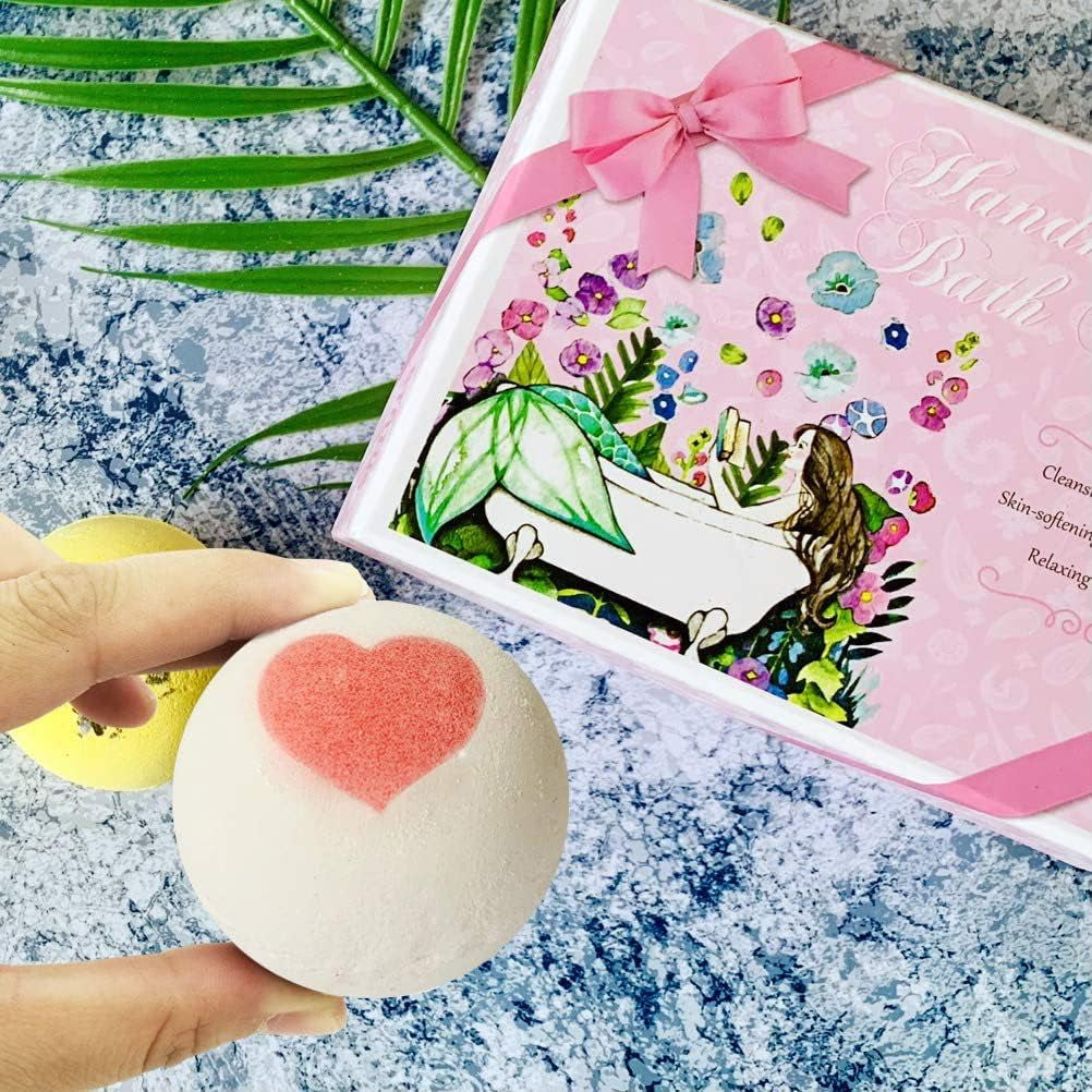 7 Natural Bath Bombs for Women, Spa Bubble Fizzies, Luxurious Gift for Girls Kids, Beauty Set for Her on Christmas Valentines Birthday Mothers Day Anniversary