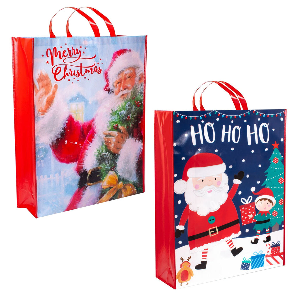 Set of 2 Jumbo Christmas Gift Bags Xmas Presents 67Cm X 49Cm - Santa