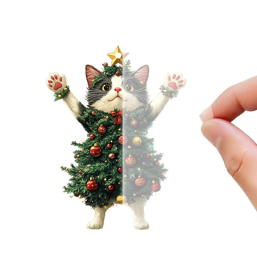 Cute Cat Hanging Ornaments Christmas Tree Pendants Acrylic Hanging Decoration