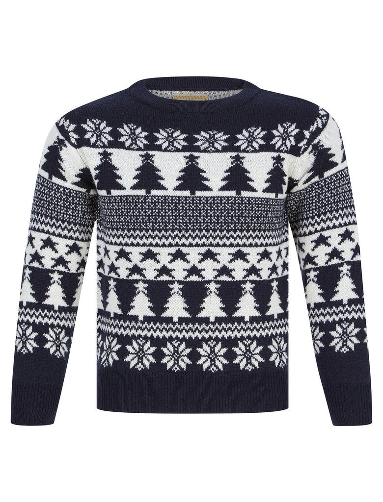 Kids Girls Christmas Jumper Star Tree Nordic Fairisle Xmas Sweater Novelty