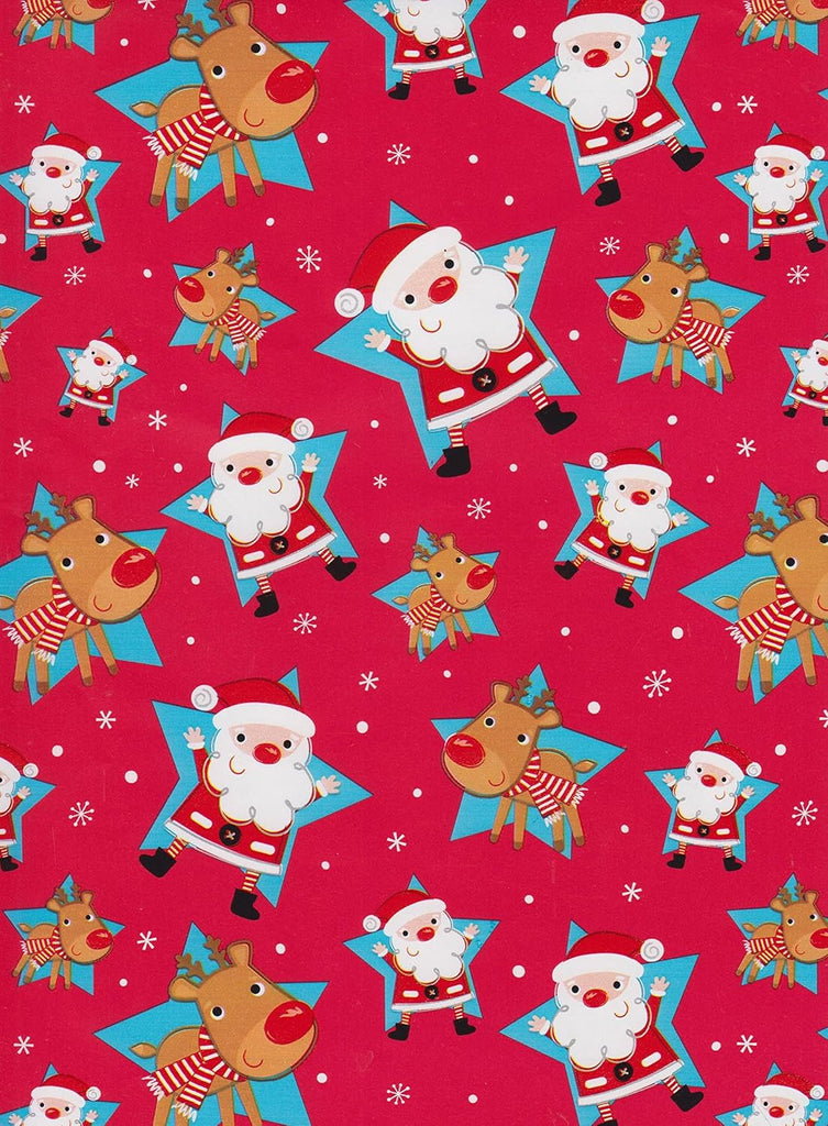 Christmas Wrapping Paper 3 Rolls X 20M Presents Gift Wrap Xmas Party - 60 Metres Total
