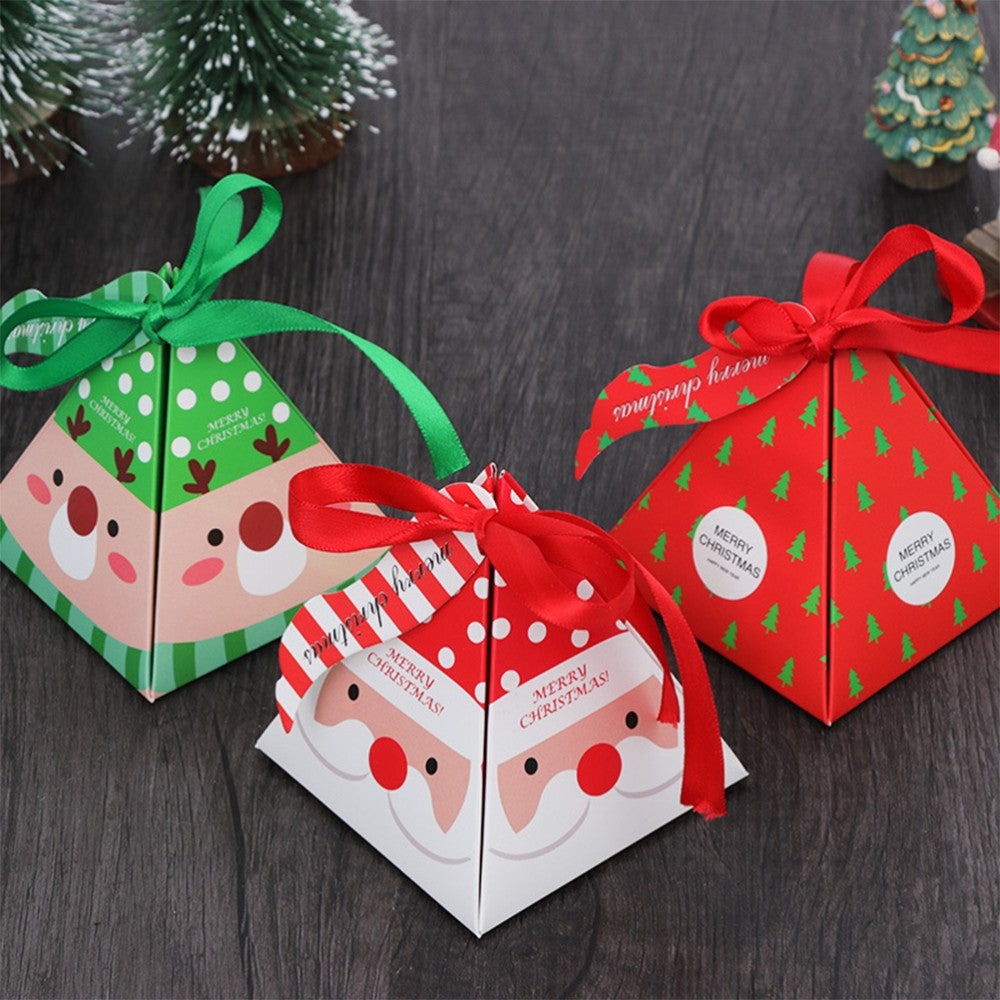 30 Pcs Santa Claus Packaging Box Christmas Paper Boxes Goodies Treat Containers