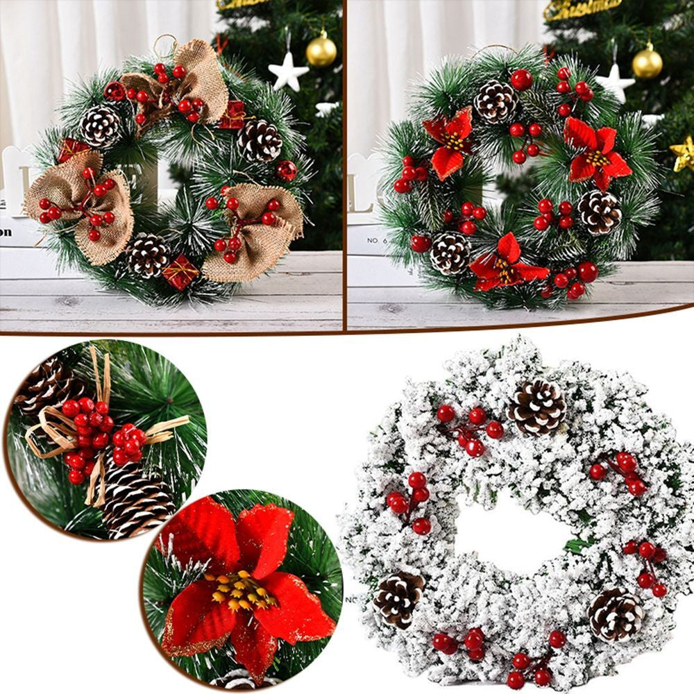Large Snowy Christmas Wreath for Front Door Garland Christmas Decoration Outdoor