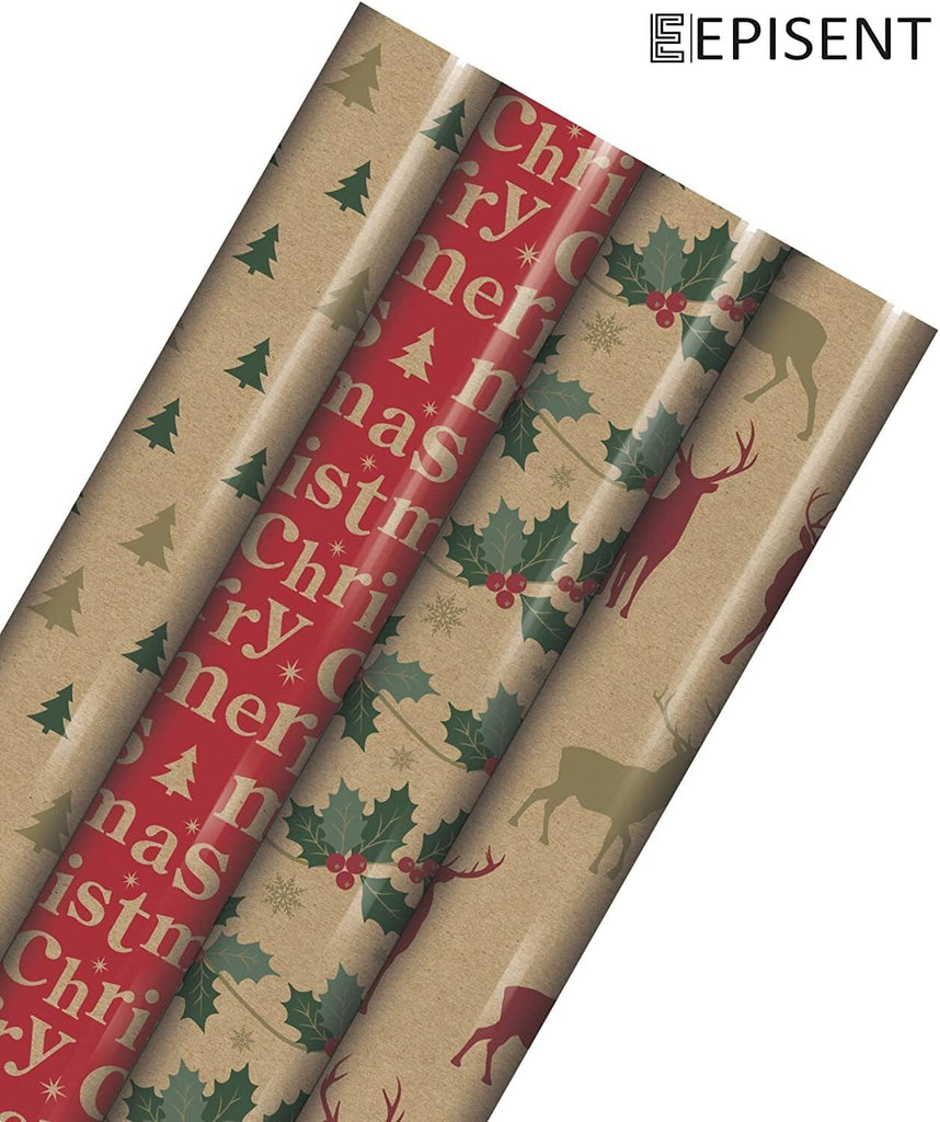 Christmas Gift Wrapping Paper Rolls - Christmas Theme Patterns, Design, EPISENT