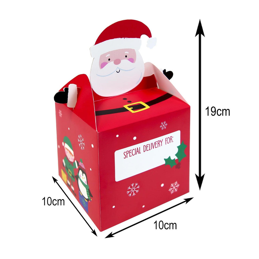 Christmas Santa Treat Boxes 4 Pack 19Cm X 10Cm X 10Cm 100% Recyclable