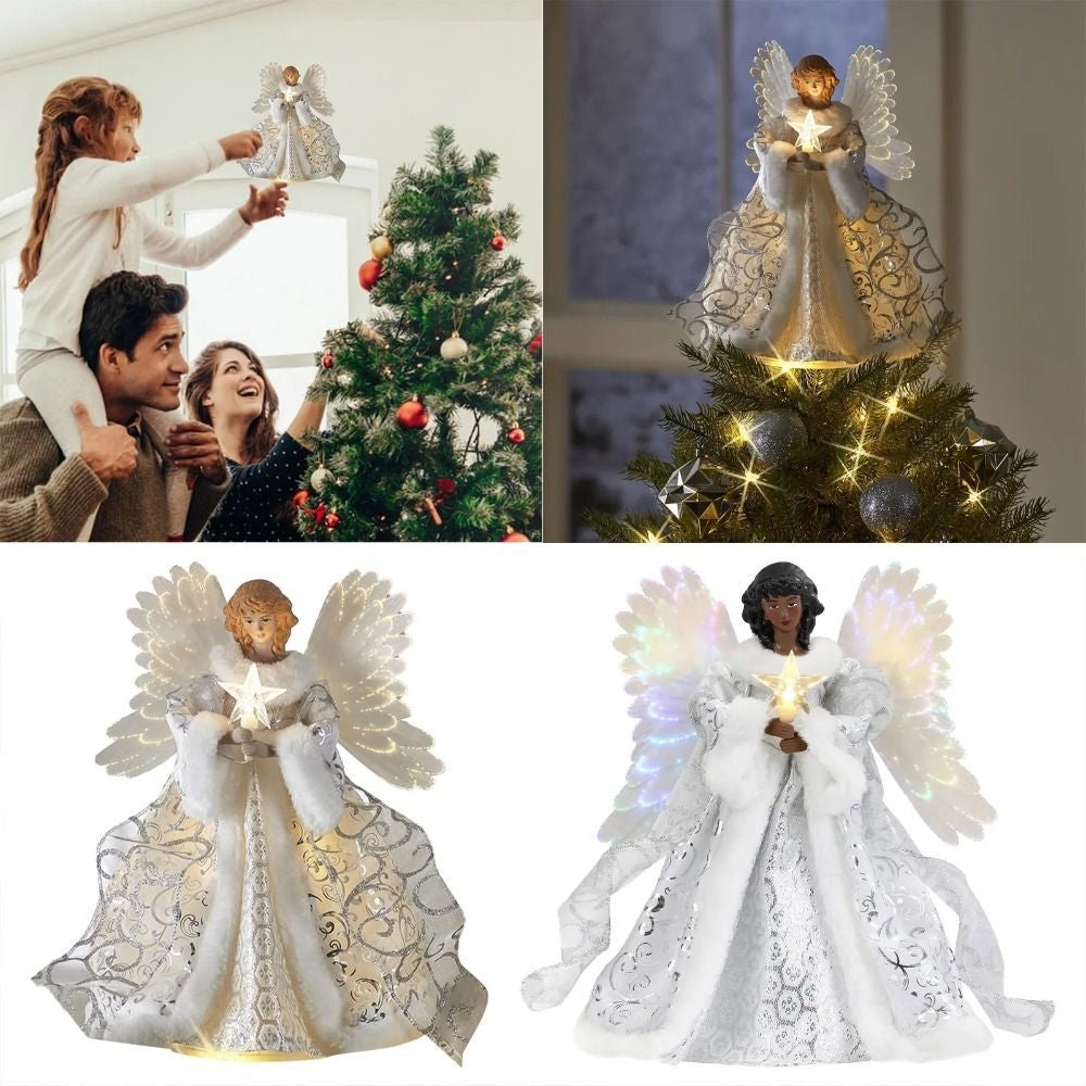 Christmas Angel Fairy Tree Topper Festive Xmas Tree Tops Ornament Decor Gift