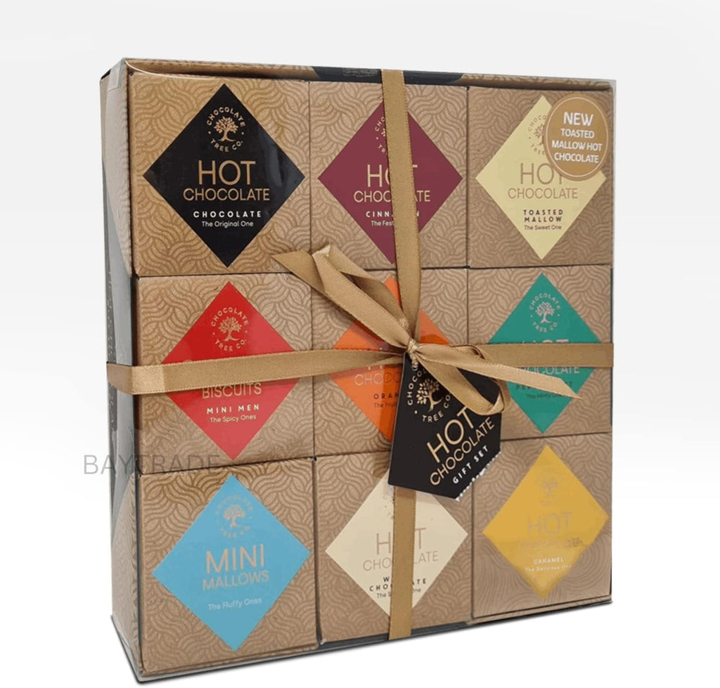 Hot Chocolate Gift Set | 9 Luxury Cocoa Powder Flavours Mini Marshmallows Gingerbread Men Biscuits | House Gifts for Couples Women Men Xmas Gifts for Kids Teens Drinking Chocolate Selection Boxes (5)