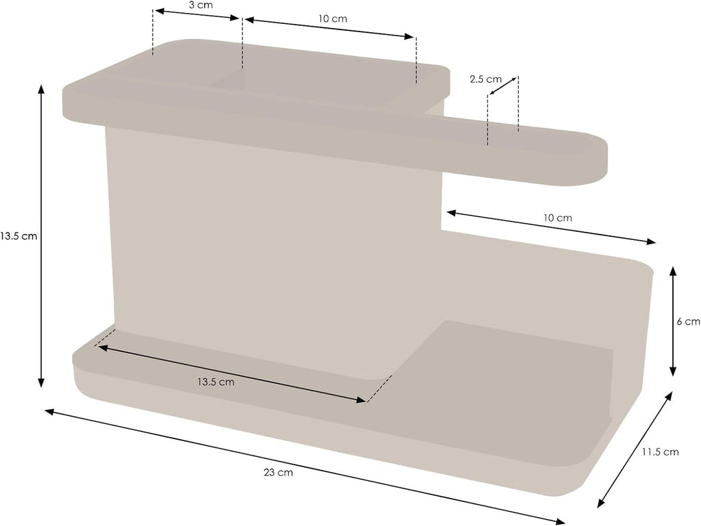 – Sink Tidy/Caddy – Kitchen Sink Organiser – Removable Drip Tray – Non-Slip - Sage Green & White