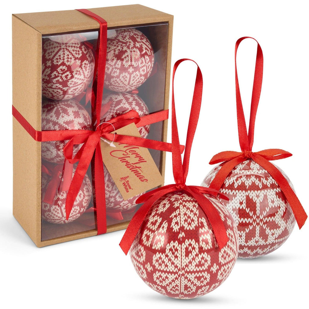 6Pcs Christmas Baubles, Christmas Tree Decorations Vintage Polyfoam Xmas Baubles
