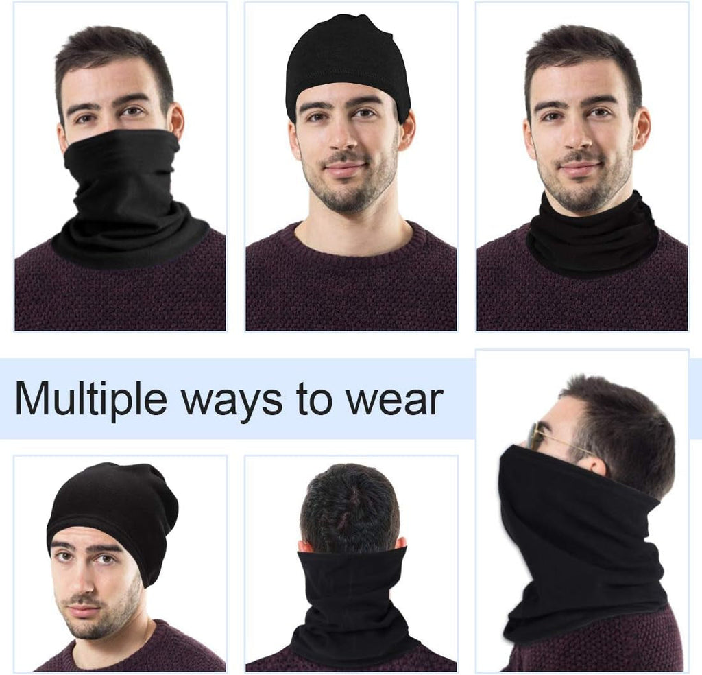 Neck Warmer Snood for Men & Women,Winter Neck Gaiter Fleece Bandana Face Covering Mask Windproof Neck Scarf Neckwear for Outdoor Sports Motorcycle Skiing Running Cycling