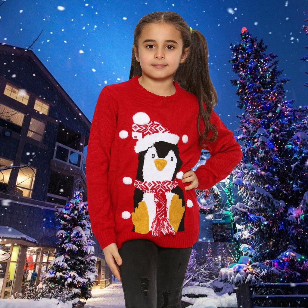 Boys Christmas Jumper 3D Kids Unisex Xmas Santa Snowman Penguin Pullover Sweater