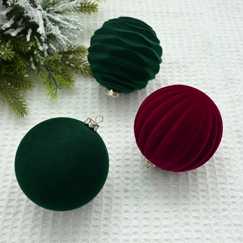 12X Velvet Christmas Balls Xmas Tree Hanging Bauble Ornament Party Decorations