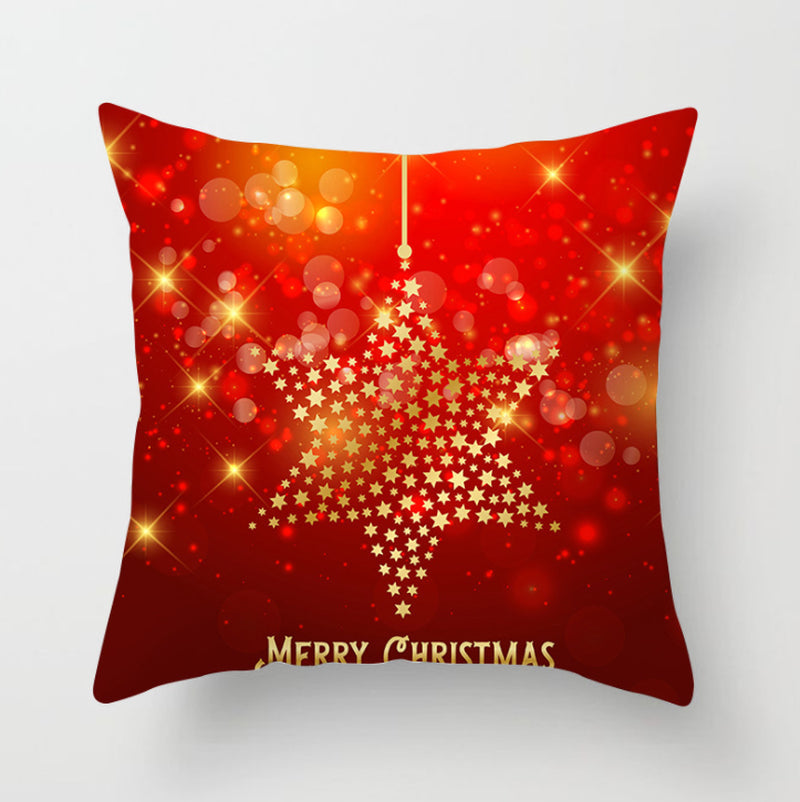NEW 2025 CHRISTMAS NEW YEAR POLYESTER CUSHION COVER PILLOW CASE HOME SOFA DECOR