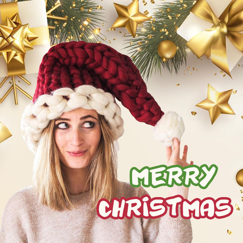 Christmas Wool Hat Warm Winter Loose Creative Hand-Knitted Santa Parent-Child Hat Happy New Year