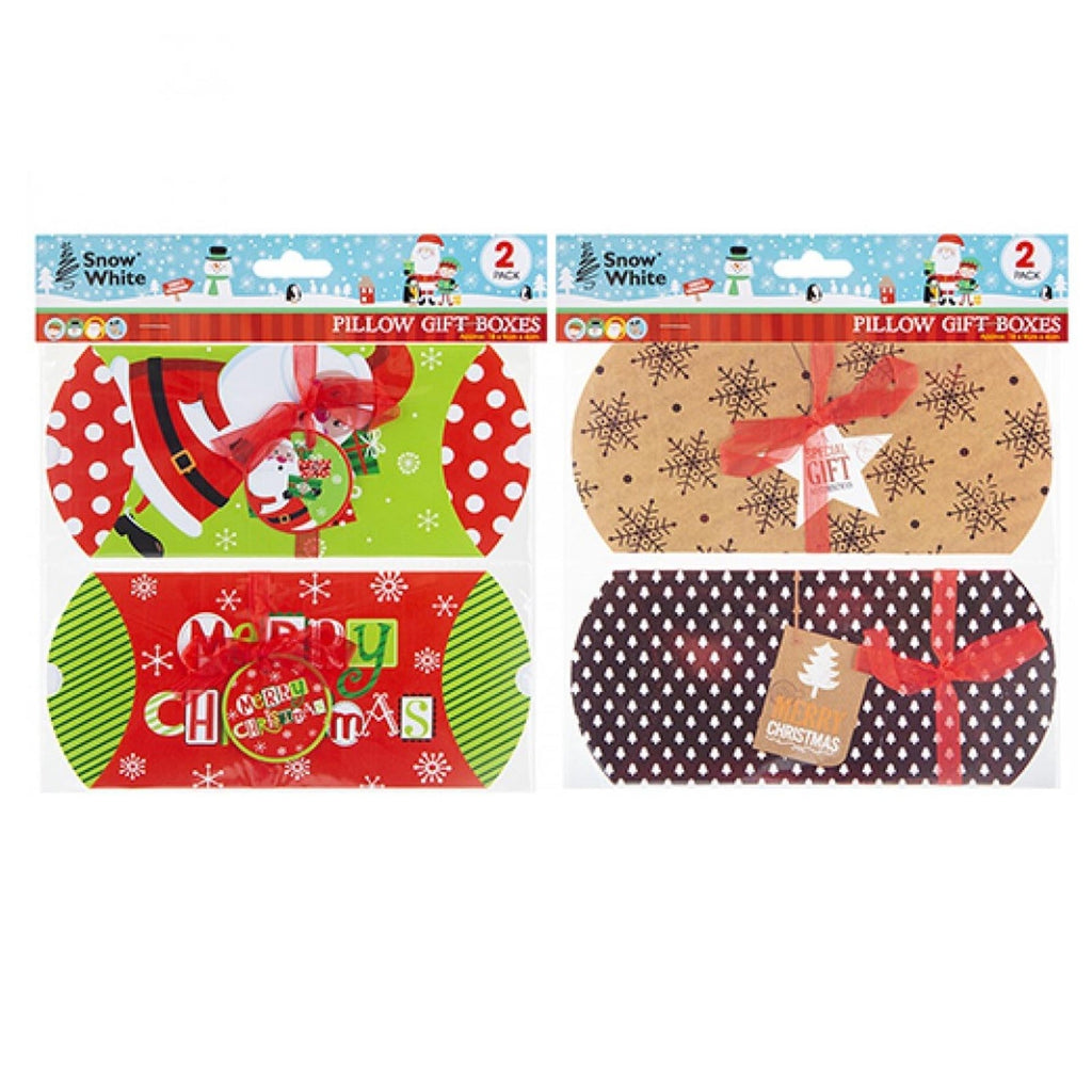 Christmas Pillow Gift Box 18Cm Pack of 4 - Traditional / Cute Design