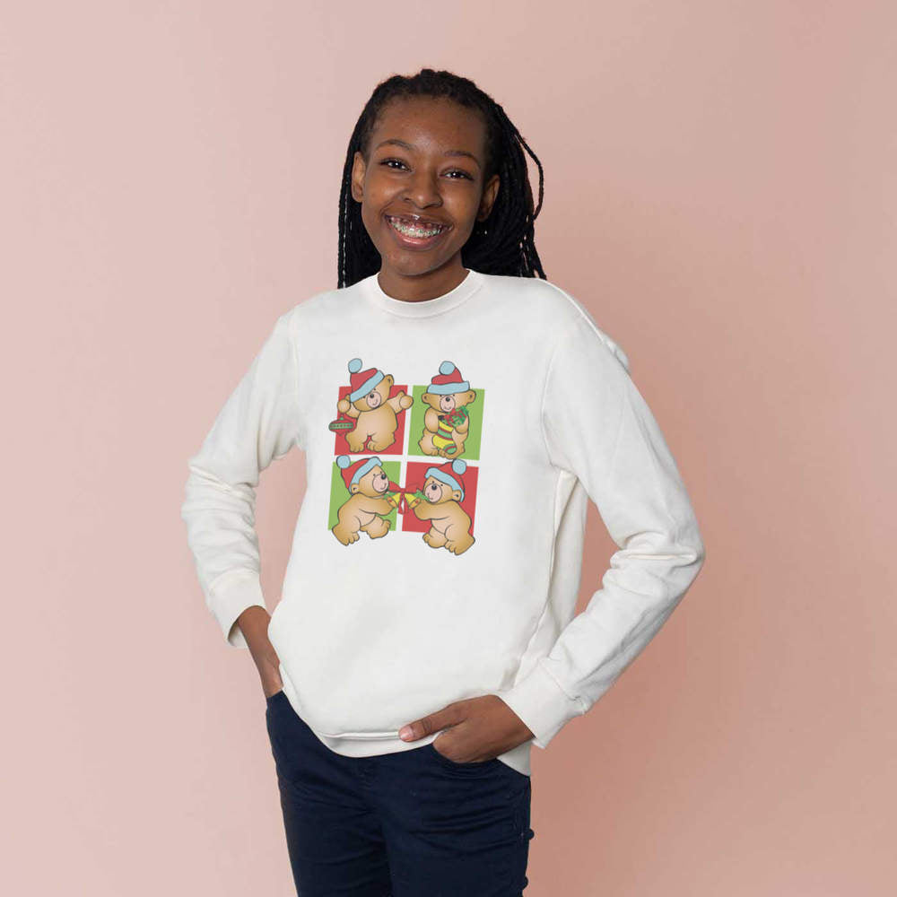 'Teddy Bear Christmas' Kid'S Sweatshirt / Sweater / Jumper (KW050280)