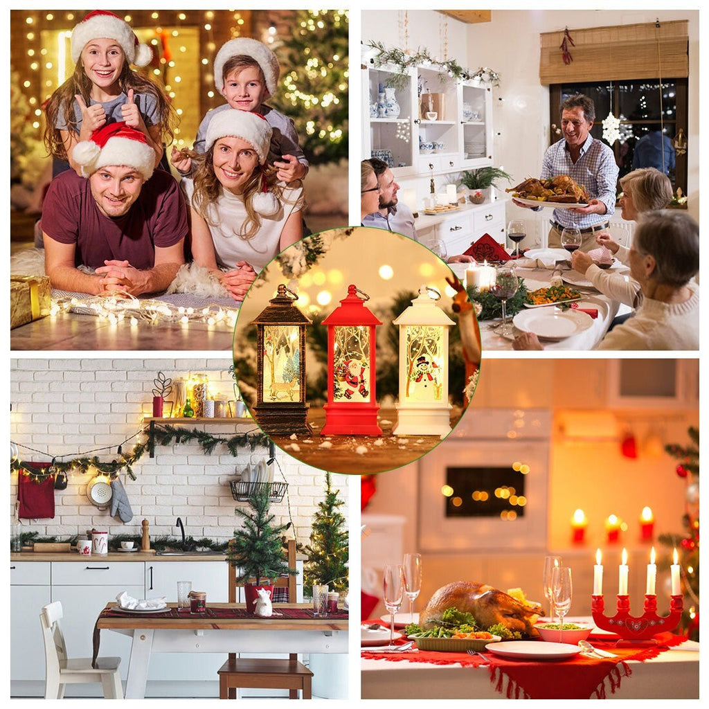 Outdoor Indoor Christmas Lantern Family Xmas Hanging LED Light Decor UK NEW